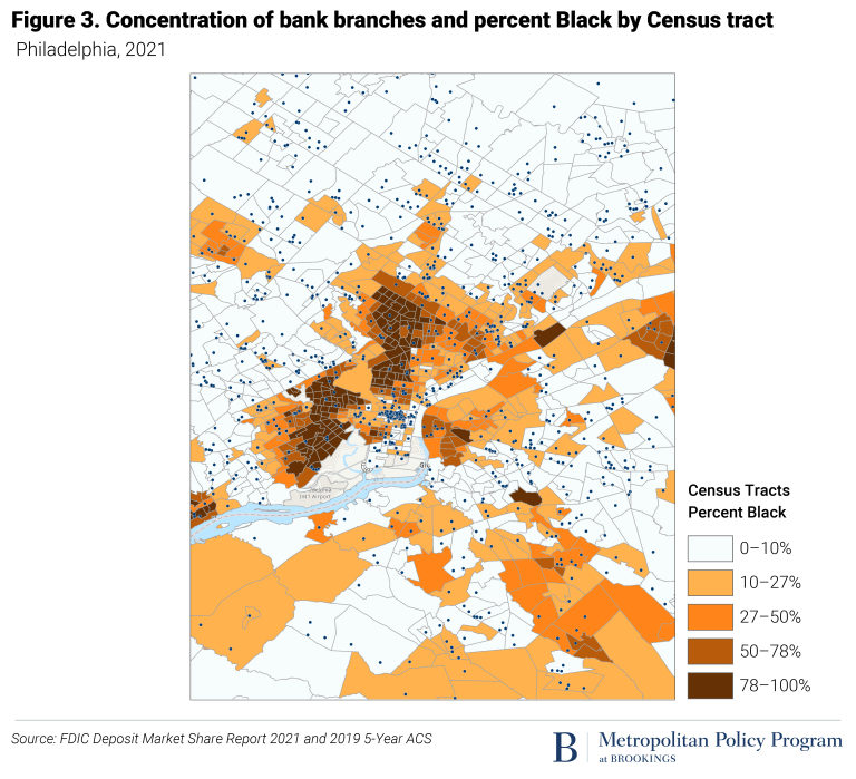 Map of banks in Baltimore