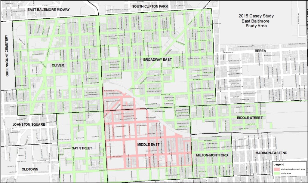 map of east Baltimore