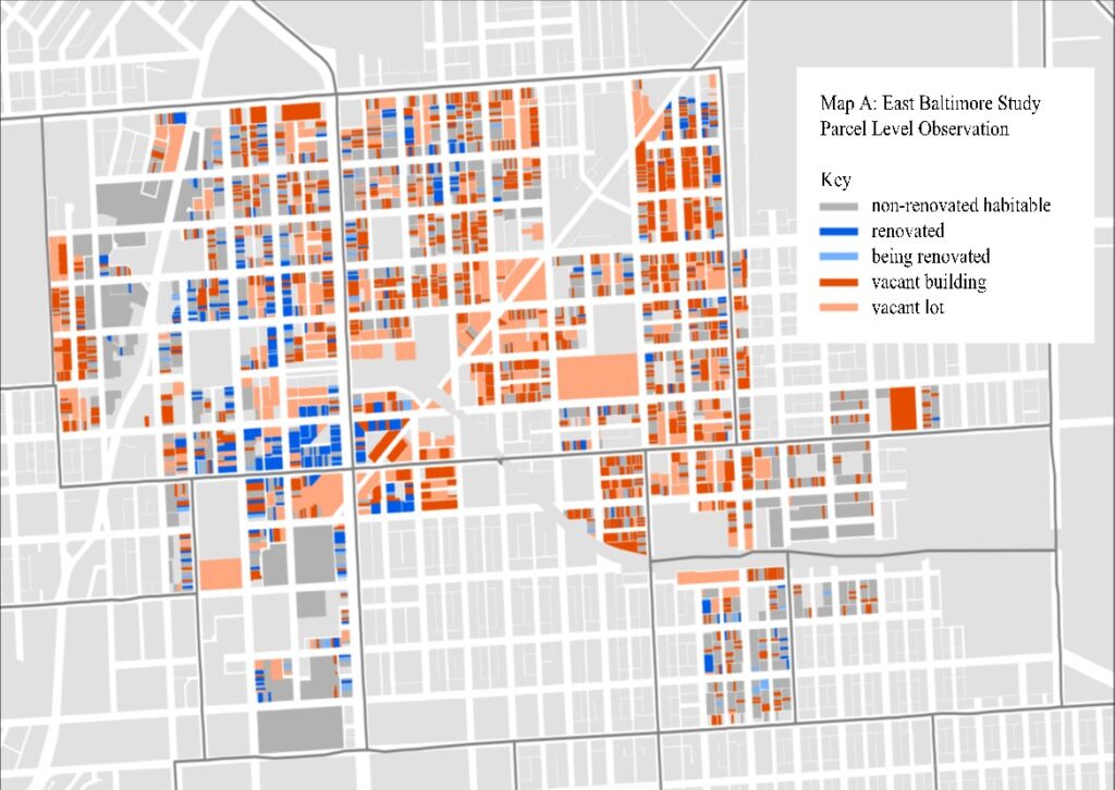 Map showing patterns of abandonment and reinvestment